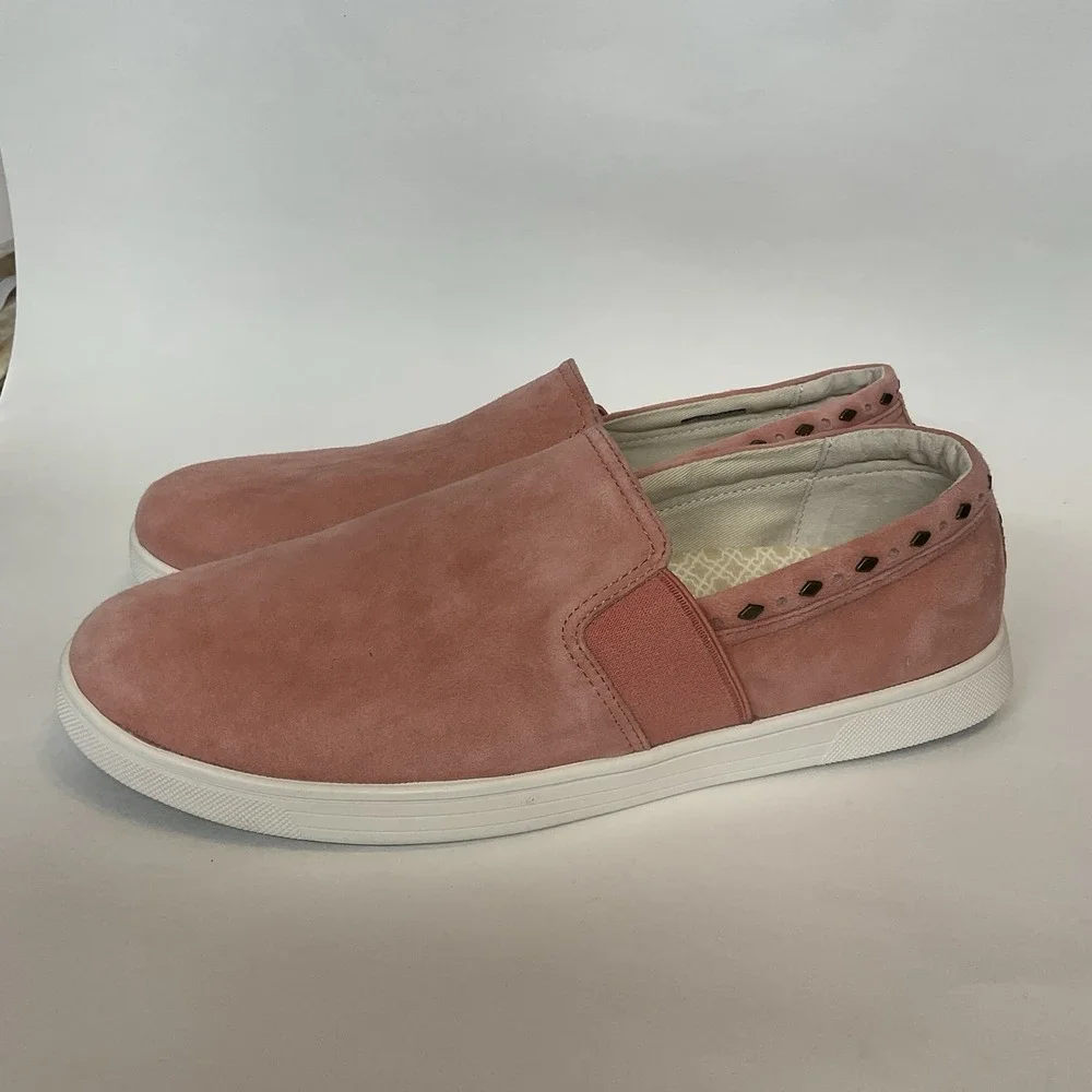 Spenco Shoes‎ Womens 10 D Santa Barbara Rivet Sneakers Slip On Pink Suede Casual